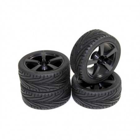 RUEDAS COCHE RC TOURING 1/10 PERFIL BAJO ABSIMA 4 UNIDADES
